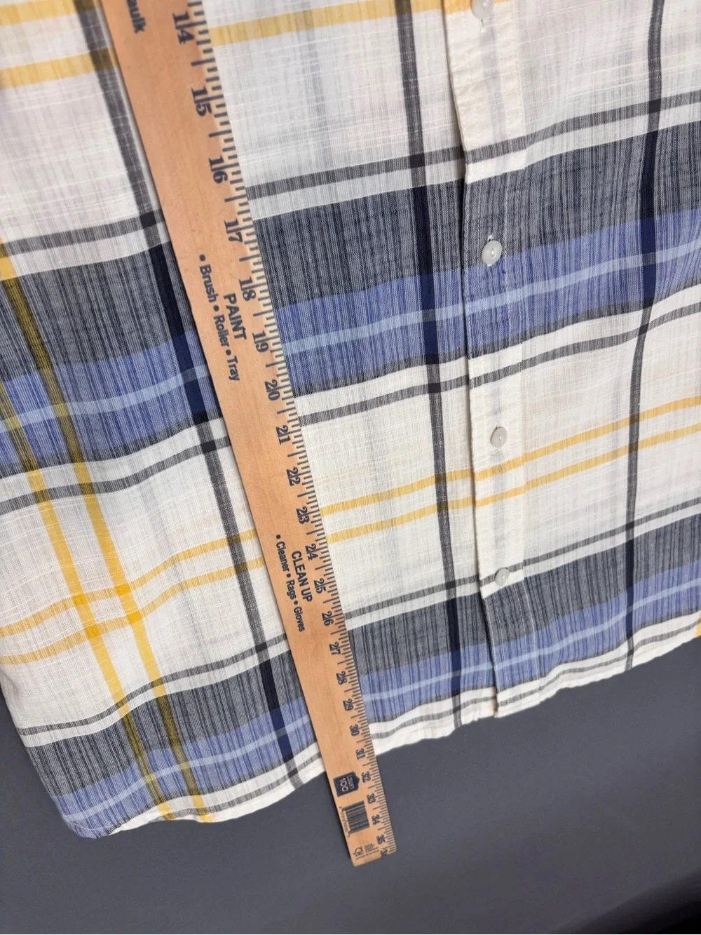 Levi's XXL Plaid Short Sleeve Button Front Shirt NWT Blue Yellow White Americana